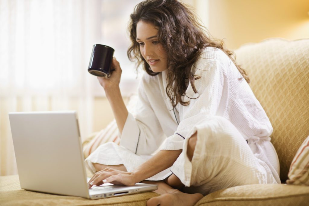 Woman working from home