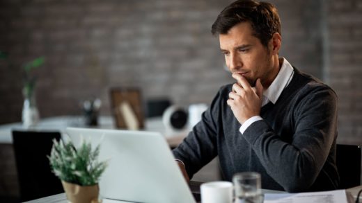 businessman working on his laptop