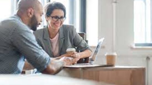 Businesswoman talking with a client