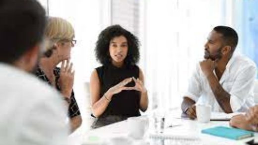 Businesswoman speaking a meeting