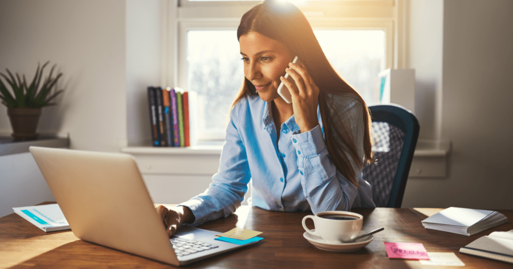 Businesswoman speaking on phone