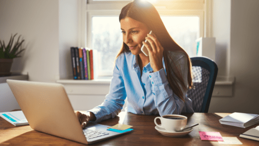 Businesswoman speaking on phone