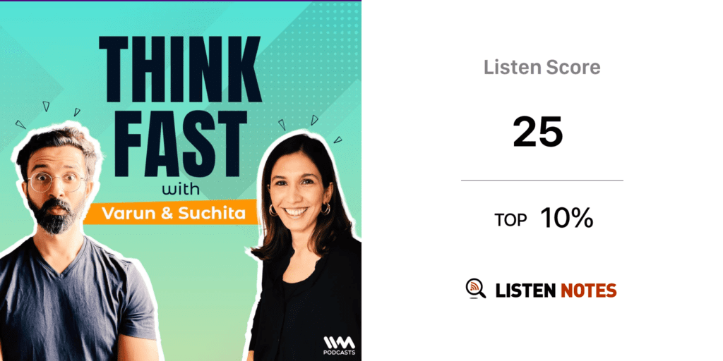 "Think Fast with Varun and Suchita"-best indian podcasts on spotify